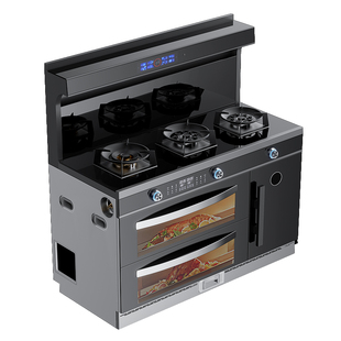 日本冈田集成灶家用大尺寸三眼燃气灶烟灶消烤套装1米35至1.5米