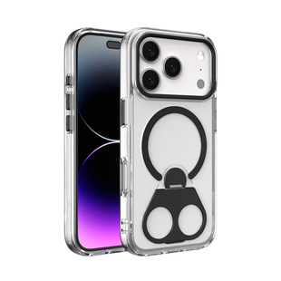 适用苹果17ProMax手机壳透明新款iPhone16pro磁吸带支架指环保护套15plus超薄全包散热防摔17Air高级感男女外