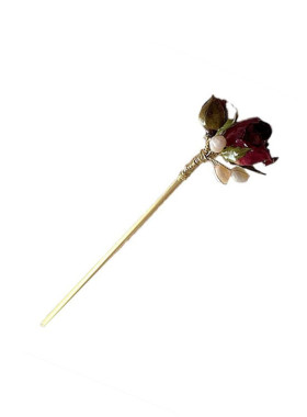 发簪干花复古滴胶真干花簪花