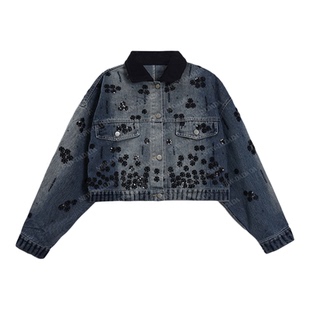 NEW DADADA【复古闪钻牛仔】2026新款牛仔短外套女时髦洋气小个子