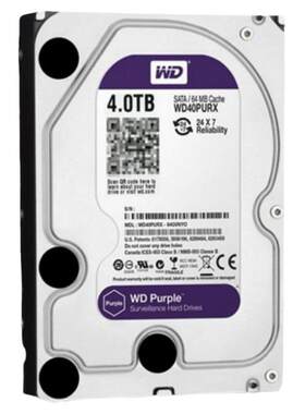 原装西数 WD40PURX 海康大华专用4T机械硬盘4000G监控录像4tb紫盘
