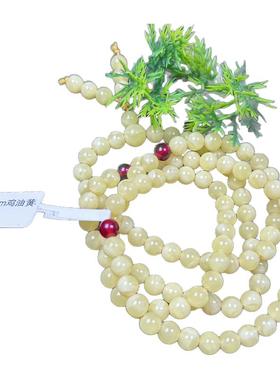 天然原矿新蜜鸡油黄108多圈手串卡6mm左右时尚百搭