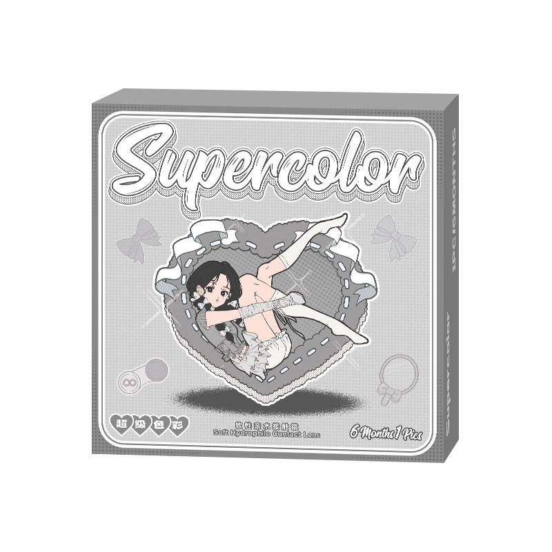 Supercolor美瞳半年抛大直径定轴高光满着色通勤2片