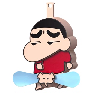 捣蛋风扇蜡笔小新手摇迷你按压电扇包挂饰卡通钥匙扣双叶折叠可爱