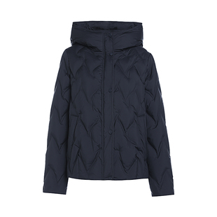 JESSIE菱格纹绗缝羽绒服女士90鸭绒轻薄款连帽外套2025年冬季新款