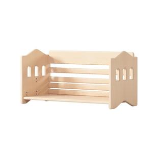 onfo全实木儿童书架阅读绘本架可堆叠落地置物架组合宝宝玩具收纳