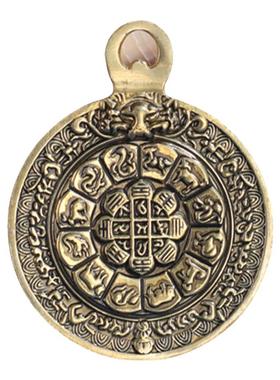 藏式九宫八卦吊牌民族饰品