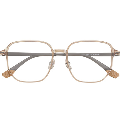茶色大框近视眼镜女超轻钛架
