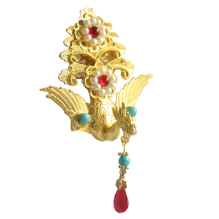 敦煌飞天舞凤凰发冠圣母光环双环发髻头饰唐簪古风汉服发饰供养人