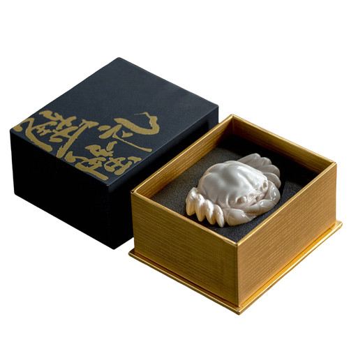 觅白蟹蟹礼手工摆件八方来财香插招财盖置文玩茶宠礼盒中秋螃蟹物