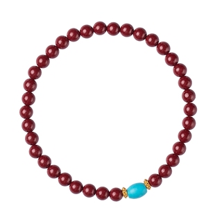 福一方保真朱砂手串菱镁矿绿松石手链高含量紫金砂女士本命年礼物