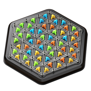 连锁几何三角棋皮筋儿童玩具益智思维亲子互动智力开发游戏三角旗