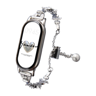 适用小米手环9/8表带10陶瓷女生7nfc腕带6专用5创意金属系列4代链