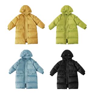 幼悠男童中长款羽绒服加厚保暖2025冬季新款儿童熊耳连帽休闲外套