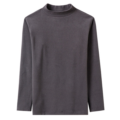 恒源祥德绒半高领磨毛长袖t恤