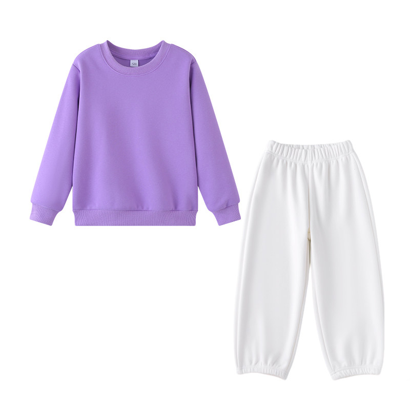 紫色舞蹈服儿童演出服卫衣套装