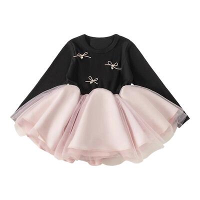 INSbobo儿童蝴蝶结网纱连衣裙