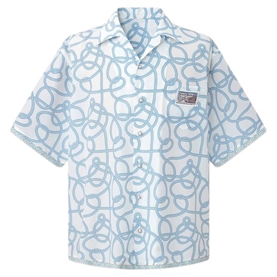 BORC满印绳结衬衣衬衫