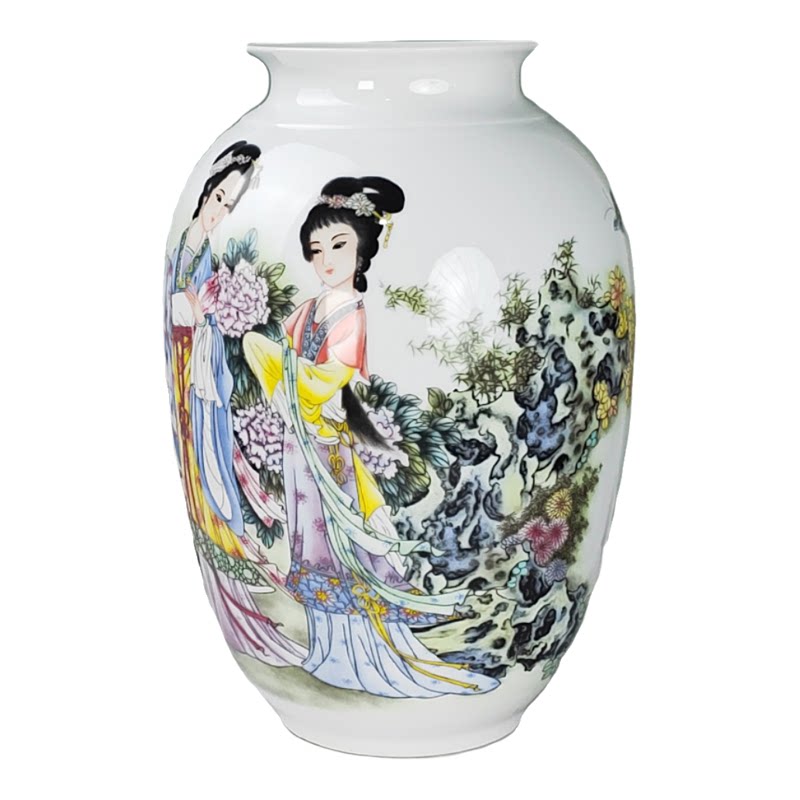 陶瓷景德镇桌面花瓶富贵佳人