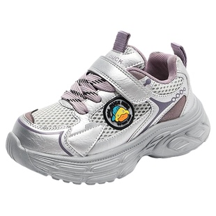 小黄鸭女童鞋子2026秋季新款网面透气网鞋轻便软底防滑运动儿童鞋