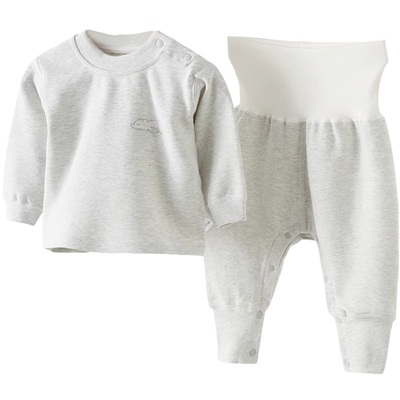 婴儿高腰护肚大pp内衣套脚口加长