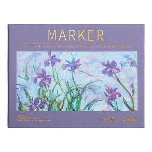 大号马克笔专用绘画本a4素描水彩本加厚图画本高颜值小学生初中生空白画画本马克纸手绘皮面画本彩铅涂鸦画册