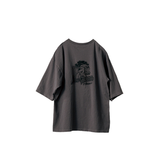 桑妮库拉/Sunny clouds 男式纯棉复古风印花T恤(炭灰)