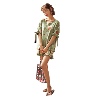 浪莎睡衣女秋季情侣长袖性感睡裙女士家居服套装睡袍丝绸两件套