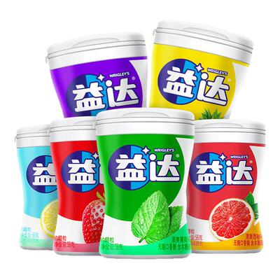 益达木糖醇口香糖草木薄荷多口味清新口气休闲零食