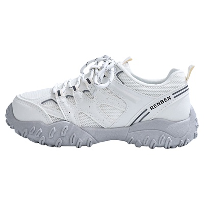 人本官方店2025新款小白鞋女透气厚底登山鞋户外百搭运动超火鞋子