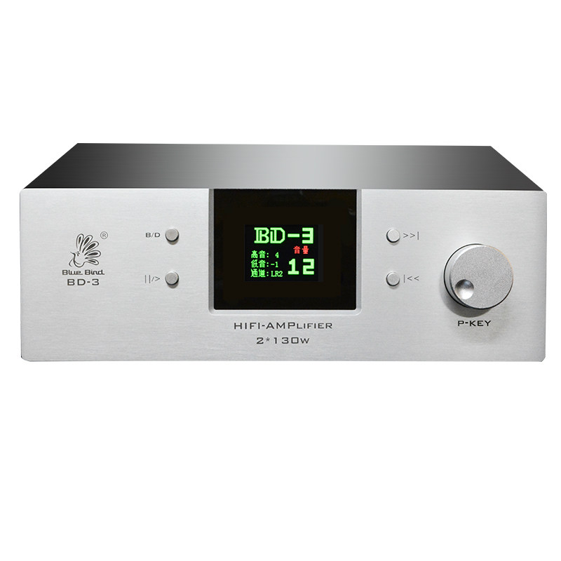 蓝鸟D类HIFI数字功放U盘APP无损播放蓝牙5.0解码一体机130W*2入门