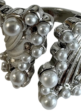 合金银色宽戒指开口指环叠戴