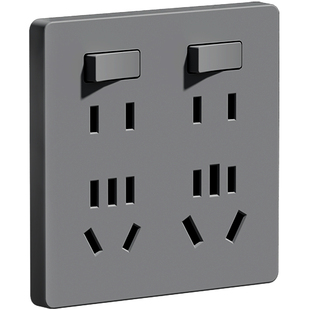 86型多功能二开十四孔插座带开关暗装大功率16A多孔墙壁厨房专用