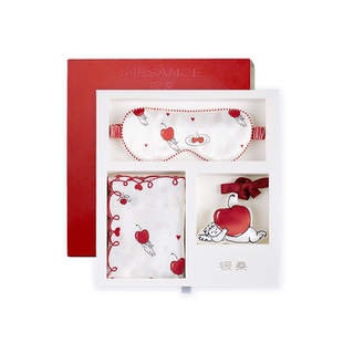 银桑INESANCE22姆米桑蚕真丝枕套眼罩发圈香包高档丝绸礼盒三件套