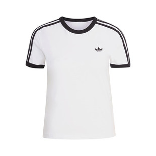 阿迪达斯Adidas三叶草男女款新品简约短款修身休闲短袖T恤 KD3683