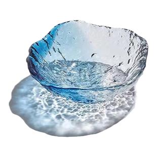 原装进口 东洋佐佐木 刺身点心果盘 手工不规则清露玻璃盘 沙拉碗