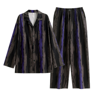 悦内睡衣男士春秋款秋季纯棉长袖家居服男款时尚休闲复古套装