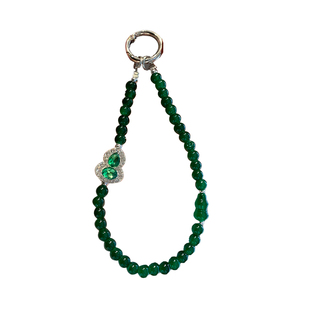 绿色玉髓串珠手链女气质高级手机链饰品配件轻奢复古新中式手工