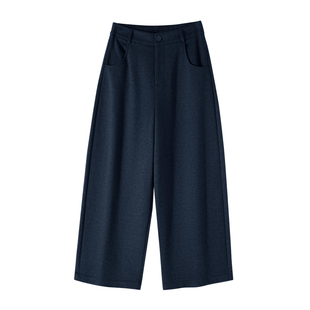 藏蓝色哈伦裤女2026冬新款加绒加厚小个子九分萝卜气球梧桐烟管裤