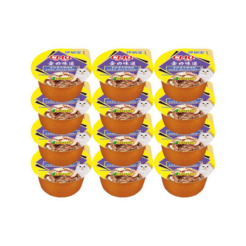伊纳宝零食猫咪金味道杯猫罐头