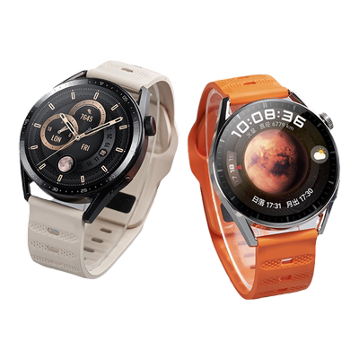 适用华为watch5手表带watchgt6氟橡胶5pro腕表带GT4智能watch4pro新款3pronew男2pro运动GT秋冬ultimate透气