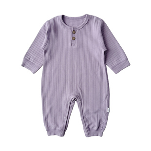 ins风婴儿连体衣春秋款a类洋气小月龄男女宝宝哈衣爬服外出服春装