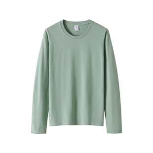 210g新疆重磅纯棉长袖t恤男女春秋纯白色打底衫宽松内搭体恤卫衣