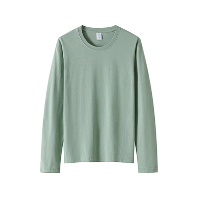 210g新疆重磅纯棉长袖t恤男女春秋纯白色打底衫宽松内搭体恤卫衣