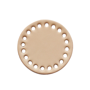 圆形水桶包钩针包钩针皮革包底6cm/8cm/10cm头层真皮手工编织配件