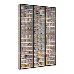 手办柜超薄轻奢玻璃门展示柜盲盒柜子落地定制泡泡玛特模型收纳柜