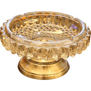 欧式烟灰缸玻璃奢华客厅茶几摆件办公室现代创意家用桌面装饰