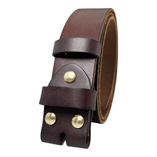 男士不带头皮带男款真皮正品真牛皮腰带纯牛皮头层针扣打孔软牛皮