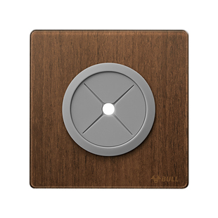 公牛出线孔面板空白面板带出线孔插座面板胡桃木色遮丑白板木纹