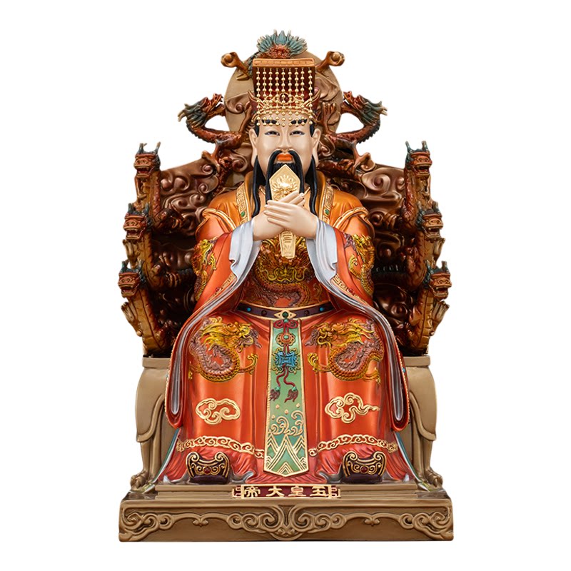 玉帝王母铜像家用供奉摆件